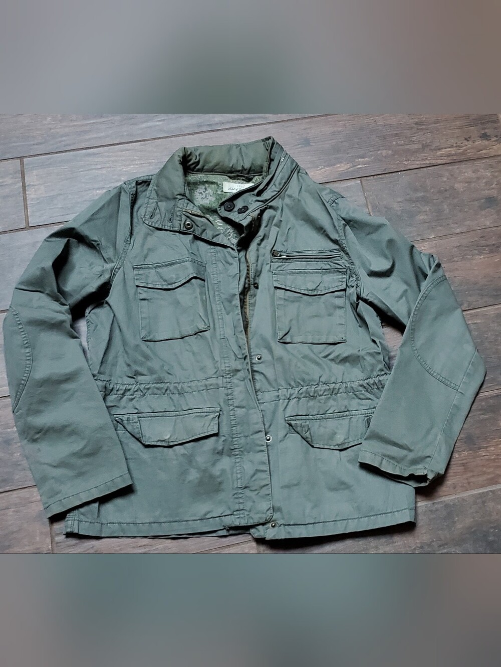 H&M Label of Graded Goods Women's Military Jacket Size M Olive Green Full Zip